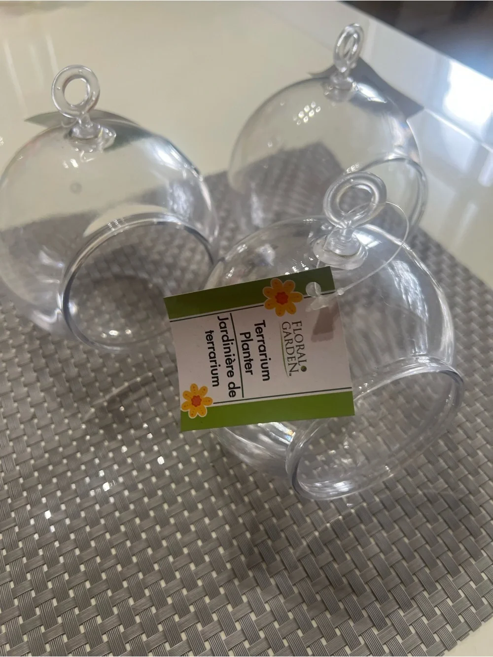 Clear Plastic Hanging Terrarium - Set of 3